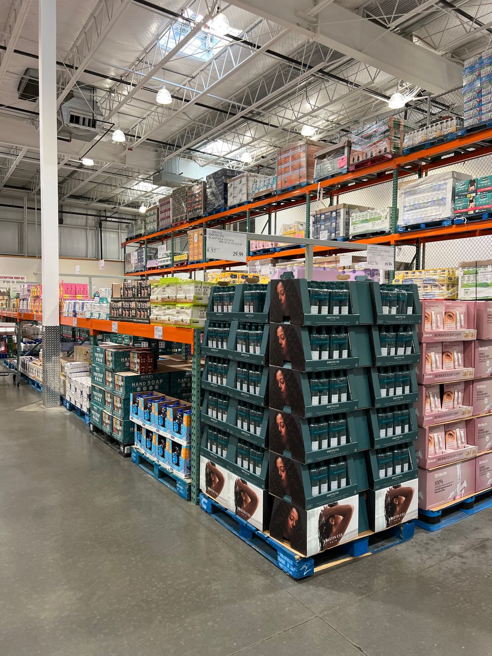 Storage shelves inside a warehouse